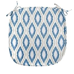 Ambesonne Ikat Chair Seating Cushion, Oval and