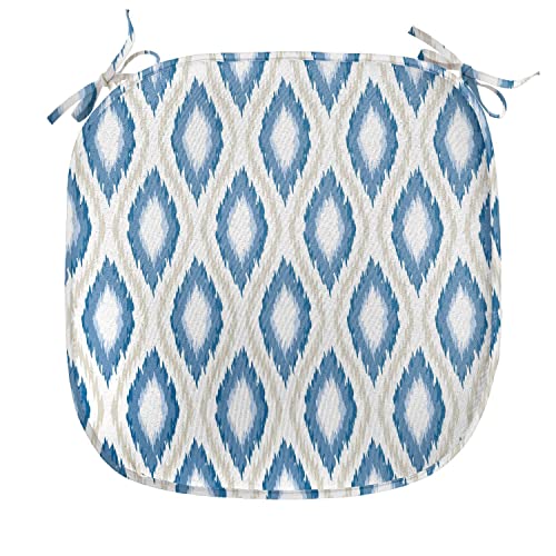 Ambesonne Ikat Chair Seating Cushion, Oval and