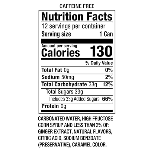 CANADA DRY GINGER ALE SODA, 12 FL OZ CANS, 12 PACK