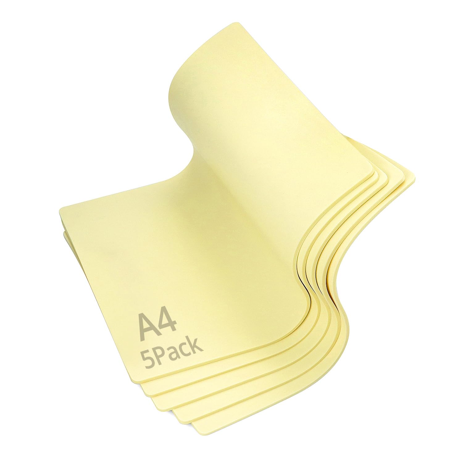 QWORK® 5PCS Tattoo Practice Skin Size 20cm*30cm*0.3cm, Double Sided Fake Skin Stretchable Silicone Material for Beginners & Professionals