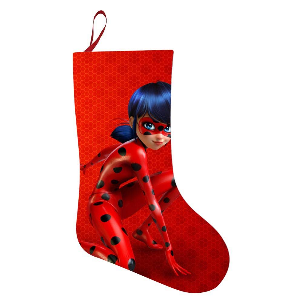 KEITH WRIGHT Christmas Decorative Socks Mi-racu-lous Ladybug Xmas Present Stockings Holiday Hanging Ornaments