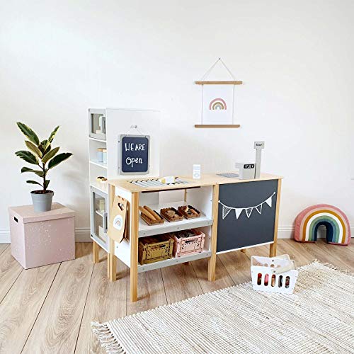 MUSTERKIND Kaufladen Cassia weiß/Natur/ warmgrau aus Holz - Kaufmannsladen für Kinder – Bild 3