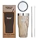 Healthy Human Stainless Steel Tumbler with Straw & Lid | Splash Proof Insulated Travel Cup | Eco-Friendly Coffee Tumblers | Water Cups with Straws Cleaner and Splash Proof Lids (32oz, Willow Oak)