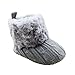 Weixinbuy Baby Girls Knit Soft Fur Winter Warm Snow Boots Crib Shoes