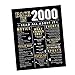 Katie Doodle 20th Birthday Decorations Gifts for Husband Wife Men Women - Includes 8x10 Back in 2002 Sign [Unframed], BD020, Black/Gold