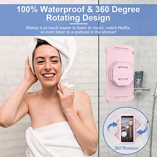 URROY Waterproof Shower Phone Holder, 360° Rotation Shower Phone Case