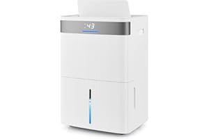 COSTWAY 4500 Sq.Ft Dehumidifier for Basement, Home Dehumidifier with Convenient Handle, 1.4 Gallon Tank, Auto Defrost, 24H Ti