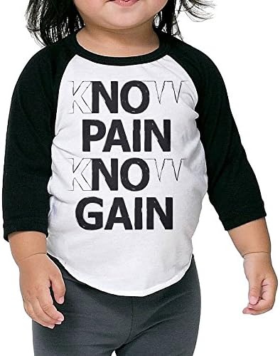 Saroyan No Pain No Gain Kids Raglan T-Shirts Baseball Tee 3/4 Sleeve 2 Toddler