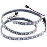 CHINLY 3.3ft 60leds WS2812B Individually Addressable LED Strip Light 5050 RGB SMD 60 Pixels Dream Color Waterproof IP67 Black PCB 5V DC (Black PCB 3.3ft 60leds Waterproof)
