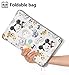 Foldable Travel Duffle Bag for Women Girls Large Cute Floral Weekender Overnight Carry On Bag for Kids Checked Luggage Bag (Z-Beige Mouse)