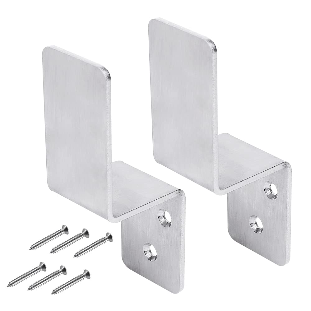 2x4 Door Barricade Brackets (2 pcs) Drop Open Bar Holder Steel Z Bracket for 2 by 4 Lumber as Security Door Reinforcement, Door Jammer, Tool Hanger for Your Home, Barn, Shed, Garage, Gate