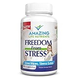 NEW Stress Relief Supplement Made with All Natural Herbal Ingredients & Whole Foods - Non GMO Anti Anxiety Relief Pills - Vegan and Vegetarian Friendly -Contains Valerian Root Wild Lettuce 60 Capsules