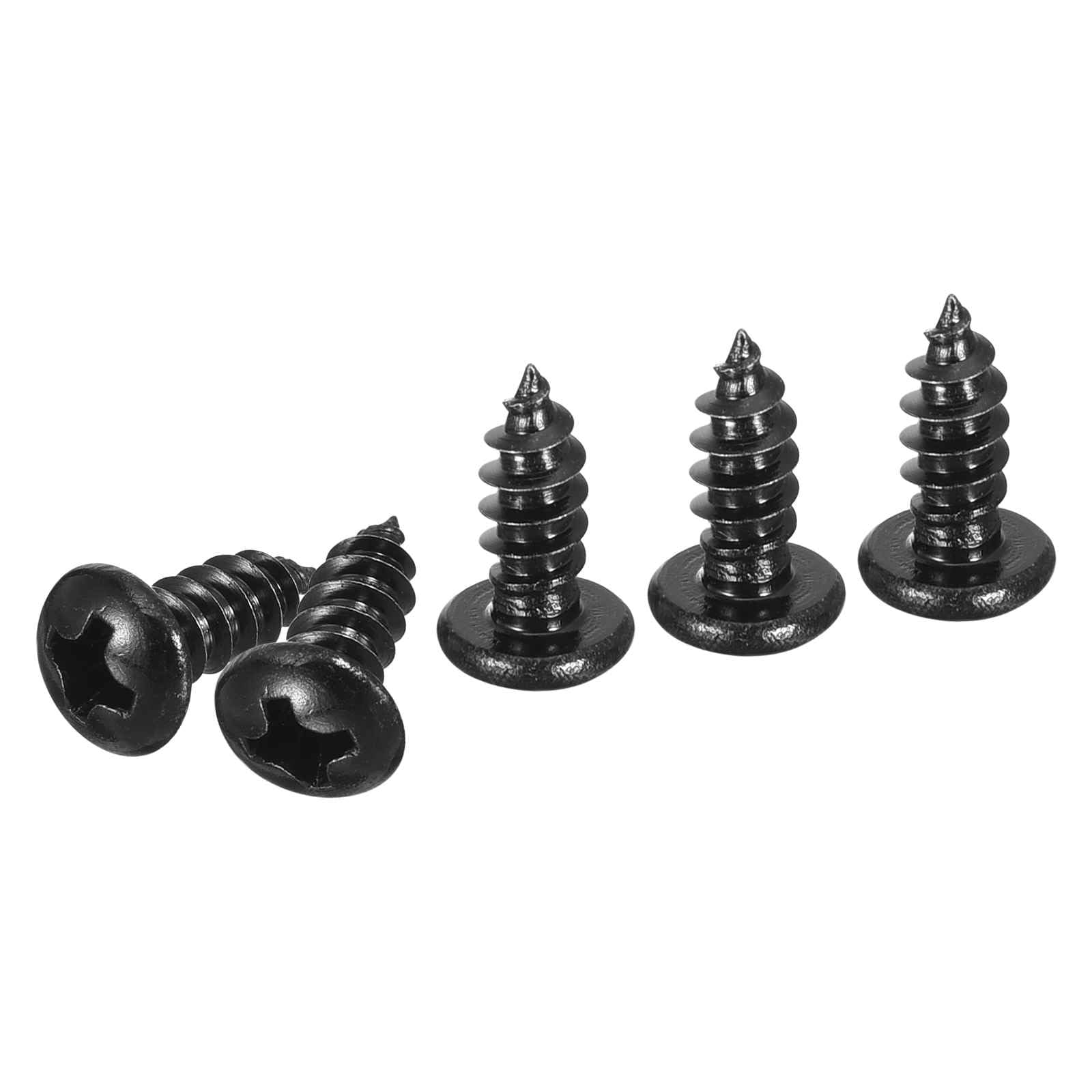 DTGN #8x3/8" Black Screws - 50Pack - 304 Stainless Steel Pan Head Phillips Screw — image 1