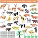 Plastic Animal Figures Toy Set - 44 Piece Animal Toys,16 Fences, 4 Grass and 1 Trees For Boys Girls Kids Toddlers Safari Animals Playset Cupcake Toppers