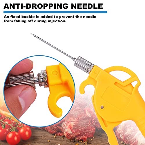 Meat Injector Gun Pump with Hose, 70W Electric Marinade Injector Meat Syringe Single Gun with 10