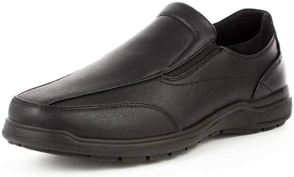 HOBOS Mens Black Slip On Elasticated Shoe