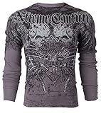 Xtreme Couture AFFLICTION Mens THERMAL T-Shirt ROT Tattoo Biker UFC