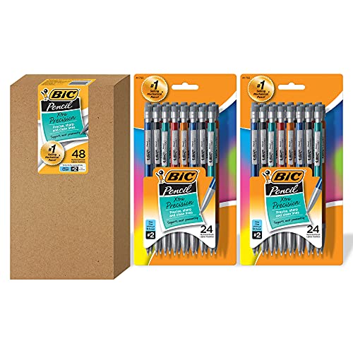 BIC XtraPrecision Mechanical Pencils with Erasers, Fine Point (0.5mm