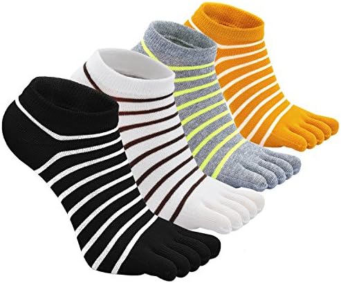CaiDieNu Toe Socks for Women Five Finger Socks Running Socks with Toes Cotton Sport Socks, 4/5 Pairs