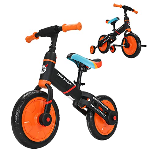 UBRAVOO Trike to Bike Riding Tricycles for Boys Girls 2-5, Fit 'n Joy Kids Balance Bike with Pedals & Training Wheels Options, 4-in-1 Starter Toddler Training Bicycle