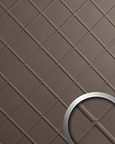 Decor panel leather look WallFace 19544 CORD Dove Tale embossed Design panelling nappa leather look matt self-adhesive brown 2,6 m2