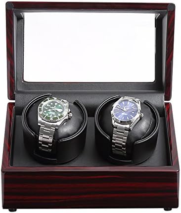 Driklux Automatic Double Watch Winder for Rolex Premium High-Gloss Paint Exterior and Soft Flexible Black Pu Watch Pillows