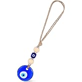 Ptwola Evil Eye Car Hanging Ornament Blue Beaded Decor Pendant Amulet Charm Accessories for Rear View Mirror Window Door Wall Protection Blessing
