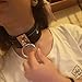 Black Choker Necklace Classic Punk Goth Choker Gothic PU Leather O-Ring Choker Metal for Girls Women Gold Color