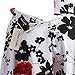 Fancyqube(TM Women Pleated Vintage Skirts Floral Print Midi Skirt Red Large