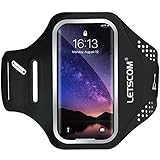 LETSCOM Running Armband for Cellphone, Smartphone Case with Key Holder Compatible with iPhone XR XS MAX 8+ 7+ 6S+ 6+ Samsung Galaxy S10+ S9+ S8+ S7 Edge