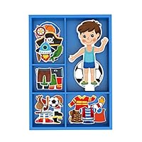 Toysters Magnetic Wooden Dress-Up Boy Doll Toy | Pretend Play Set Includes: 1 Wood Doll with 30 Assorted Costume Dress Ideas | Not Your Average Paper Doll | Great Gift Idea for Little Boys 3+ (PZ650)