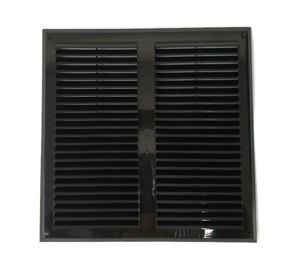 Prostko Black Air Vent Grille / 350mm x 350mm / with Fly Screen Duct Ventilation Cover 14'' / Anti-Insect Mesh