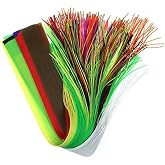 GREATFISHING 10pcs Mix Color 40 Strands/Pack 30CM Length Micro Silicone Rubber Skirts for Soft Worm Trout Fly Legs Fishing Jig Lure Skirts Fly Tying Material
