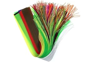 GREATFISHING 10pcs Mix Color 40 Strands/Pack 30CM Length Micro Silicone Rubber Skirts for Soft Worm Trout Fly Legs Fishing Jig Lure Skirts Fly Tying Material