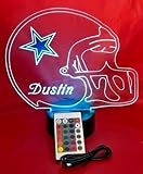 Dallas Cowboys NFL Light Up Lamp LED Personalized Free Football Light Up Light Lamp LED Table Lamp, Our Newest Feature - It's Wow, with Remote, 16 Color Options, Dimmer, Free Engraved, Great Gift