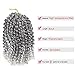 HVAXING 8 inch Short Marlybob Crochet Braiding Hair 3 Bundles/pack Afro Kinky Curly Synthetic Ombre Braids Hair Extensions (Natural Color-Grey)
