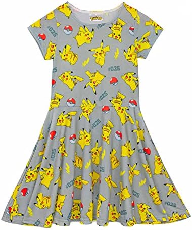 Amazon.com: Pokemon Girls Dress Pack of 2 | Dark Grey & Tan Short Sleeve  Summer Dresses Graphic Daywear | Pikachu Squirtle Jigglypuff Multi-Pack  Clothing Set