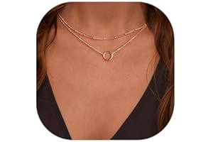 ZOERAY Gold Layered Necklace for Women 14K Gold Plated Dainty Necklace