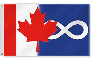 3×5 FT Metis Canada Combo Flag,Large MÉTIS Nation Decor, Double Side Digital Printed 150D Polyester Banner With Canvas Header