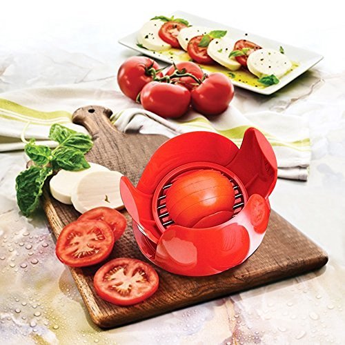 Tomato Cutter, Tomato Slicer, Mozarella Slicer,Multifunctional Tomatoes Slicer, Onion Chopper Fruits Vegetables Cutter For Kitchen Toolsï¼ˆRedï¼‰