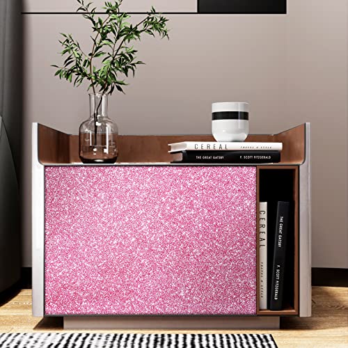 Stickyart Light Pink Glitter Wallpaper Peel and Stick Glitter Contact