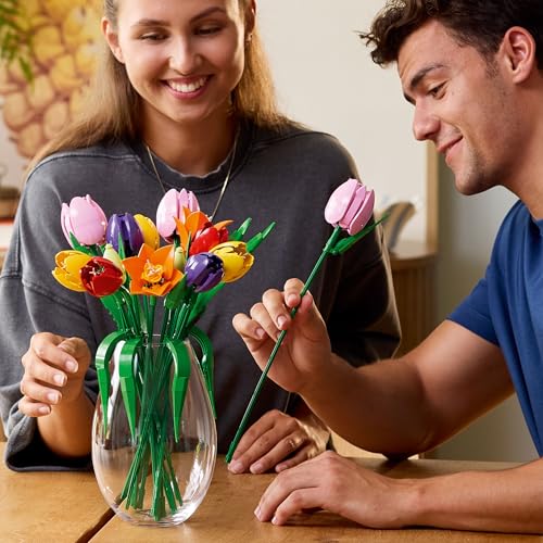 Lego Botanicals Tulpenstrauß - Set mit Kunstblumen für Erwachsene - mit 14 künstlichen Tulpen in 5 Farben als DIY Deko - Geschenkidee für Frauen - 11501 8