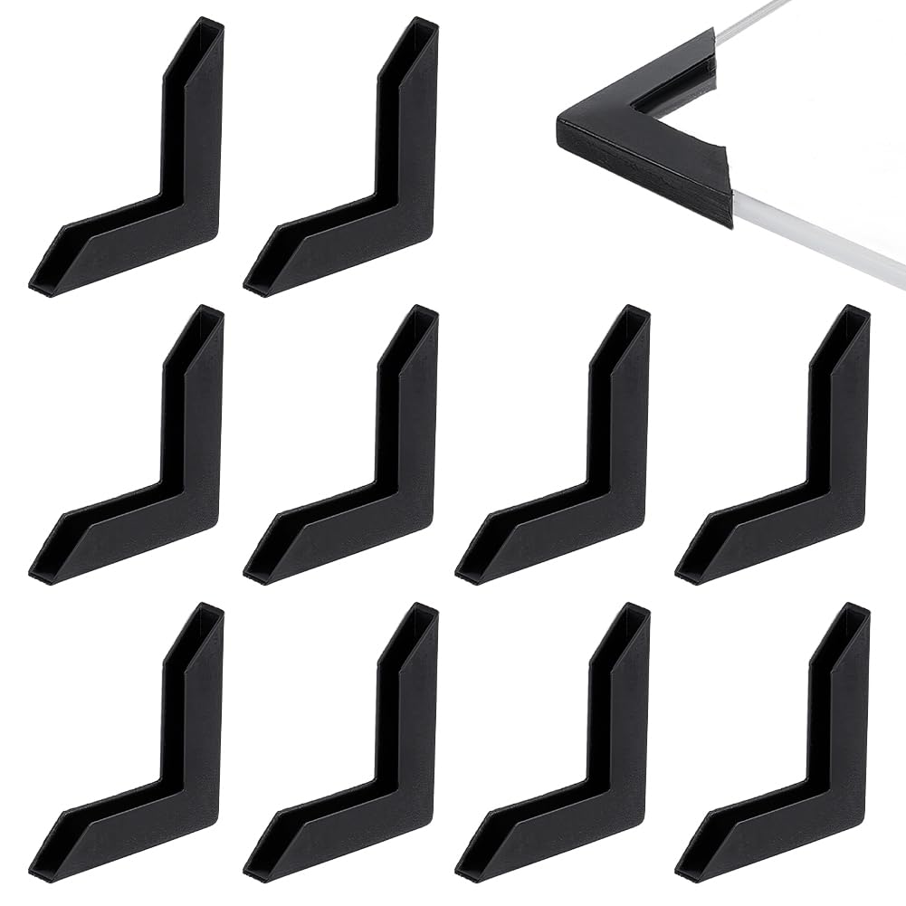 BENECREAT 100 Pcs Protecteurs D'Angle Pare-Chocs D'Angle en Forme de L Protections D'Angle en Plastique Noir Couvre Protection de Bord D'Épreuve pour Cadre Photo Miroir