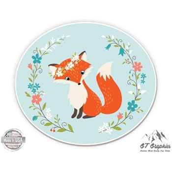GT Graphics Pretty Fox with Flowers - 3