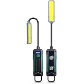 Rechargeable Magnetic Gooseneck Work Light, 600LM COB LED Work Light with 360&deg; Flexible Neck, Magnetic Base &amp; Hook, 5 Lighting Modes, USB-C Mechanic Light for Car Repair, Emergency, Lathe, 1 Pack