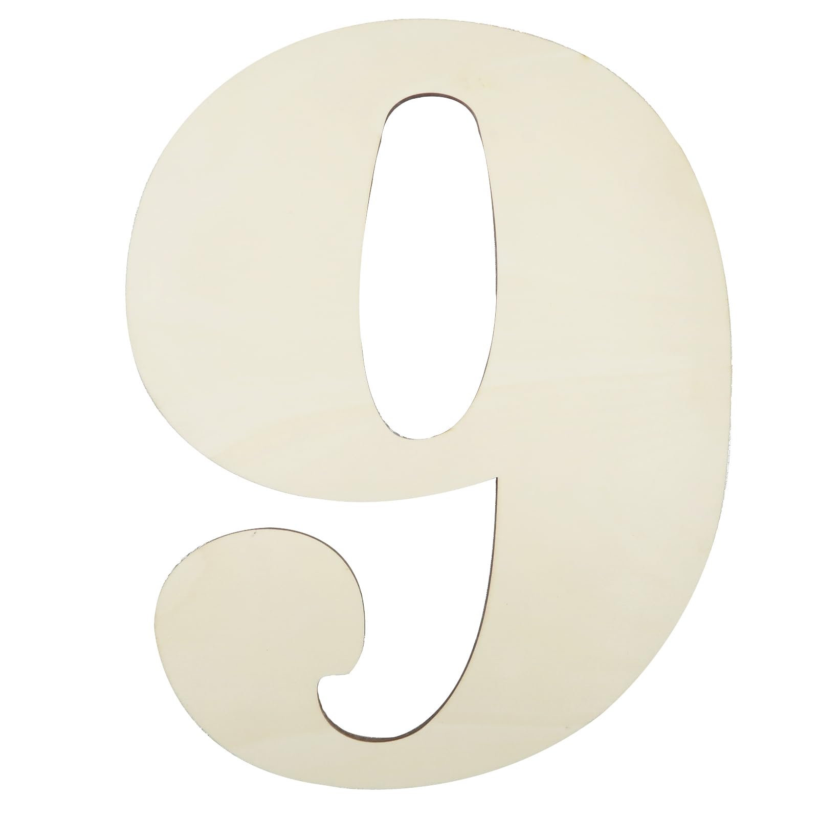 Photo 1 of 12 Inch Large Unfinished Wood Number, Paintable Unfinished Blank Wooden Numbers Board Unfinished Wood Slices for Birthday Wedding Graduate Party Wall Hang Decor - 9
