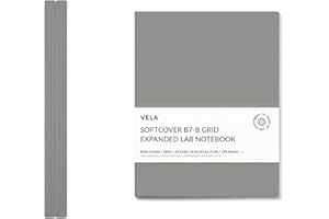 Vela Sciences B7 Expanded Softcover Lab Notebook, 9.25 x 11.75 in (23.5 x 30 cm), 144 Pages, Permanent Bound, 70lb Heavyweight Paper (2-Pack, Grid)