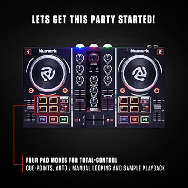 Controlador DJ Numark, modelo Party Mix para principiantes - Imagen 6