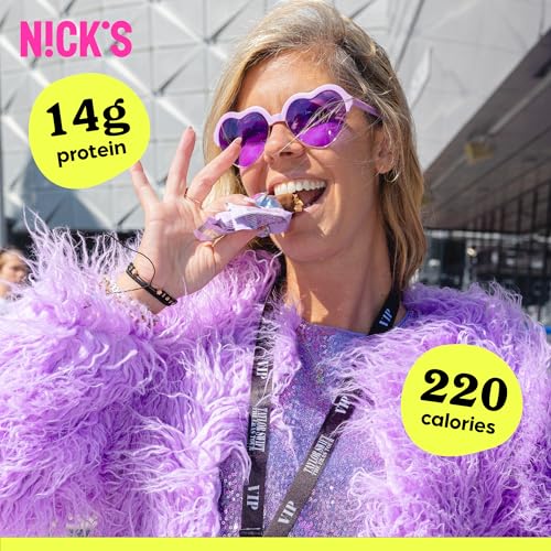 Nick\'s Protein Bars Chocolate Caramel | 15g protein | 190 calories | Low Carb Keto Friendly Snacks No Added Sugar (Multipack 24 bars x 50g)