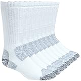 Working Person's 8766 White 4-Pack Steel Toe Crew Socks - Made In The USA (Large)